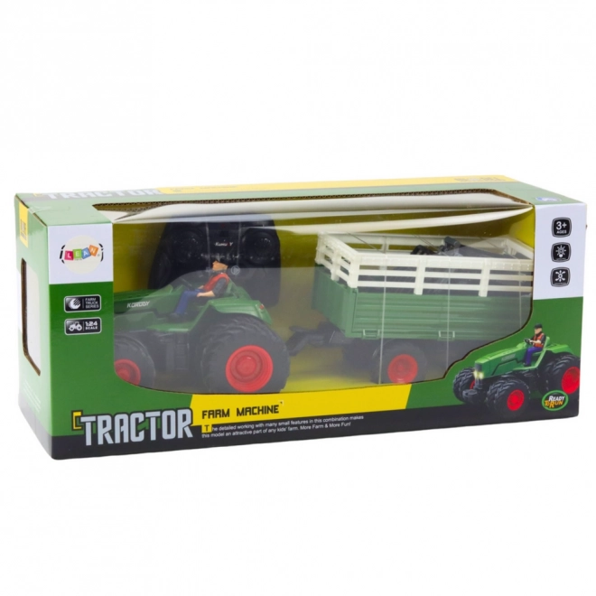 Ferngesteuerter Traktor mit Anhänger und Gabeln