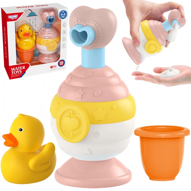 Badespielzeuge Set mit Becher, Ente & Seifenspender
