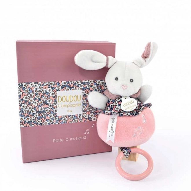 Doudou Geschenkset - Musikspielender Plüschhase Rosa 20 cm