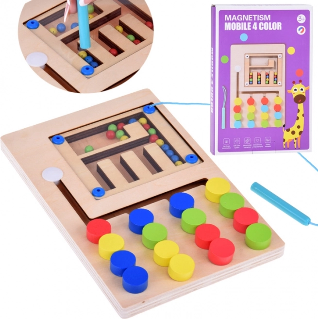 Magnetisches Montessori-Holzspielzeug mit Kugeln