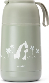 Thermoflasche mit Silikonhalter 620 ml, Salbeigrün