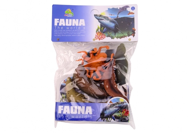 Figuren-Set Meerestiere – Walross, Seehund, Oktopus, Seekuh und Rochen (6-tlg.)