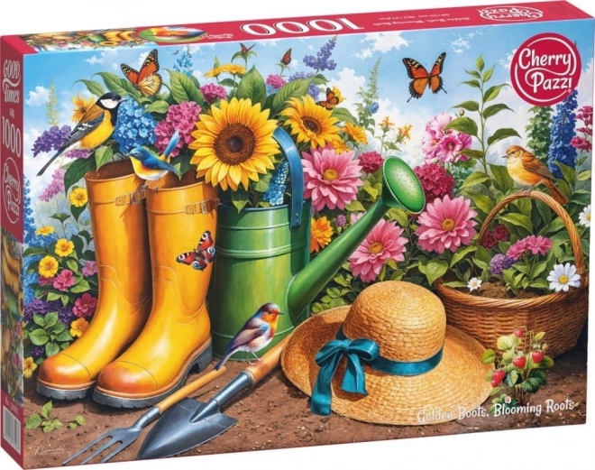 Puzzle Goldene Gummistiefel im Garten 1000 Teile