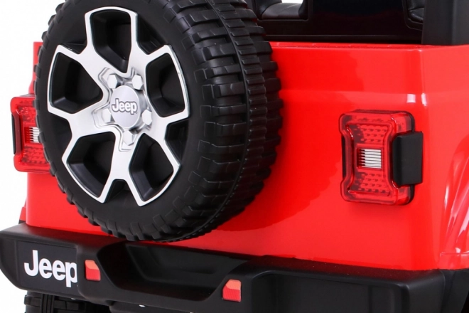 Jeep Wrangler Rubicon Batterie für Kinder Rot + Fernbedienung + MP3 LED Radio + EVA Räder