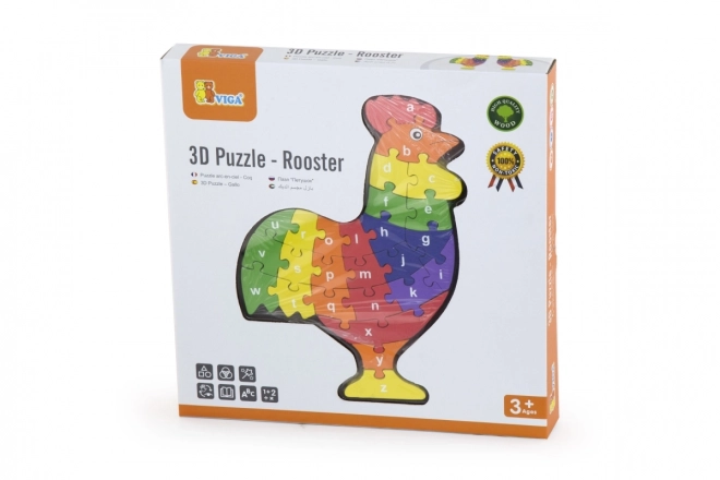 3D Puzzle - Hahn mit Buchstaben