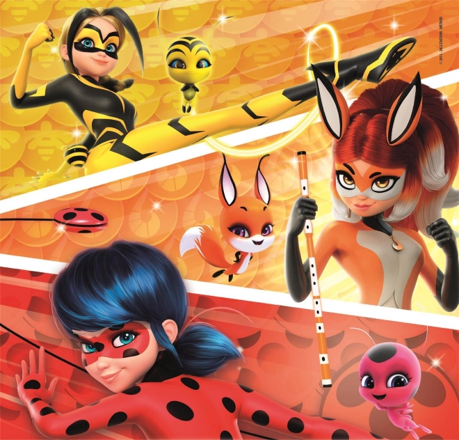 Puzzle Miraculous Ladybug und Schwarze Katze 3x48 Teile