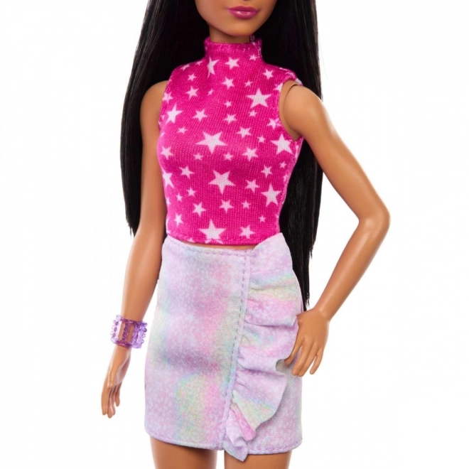 Barbie Fashionista Glänzender Rock und Rosa Top mit Sternen