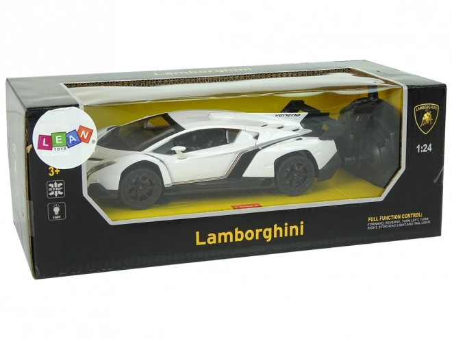 Fernebbildauto Lamborghini Veneno Weiß 1:24 mit Lichtern