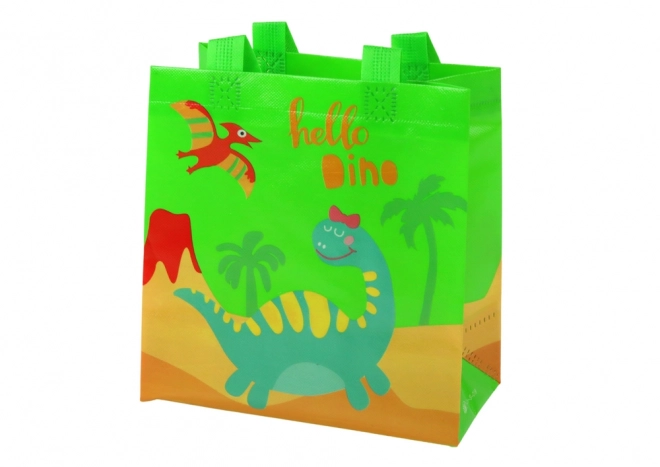 Geschenktasche mit Dinosaurier-Motiv in Grün