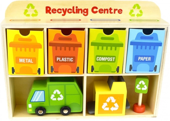 Tooky Toy Holz Recyclingzentrum Bildungsanlage