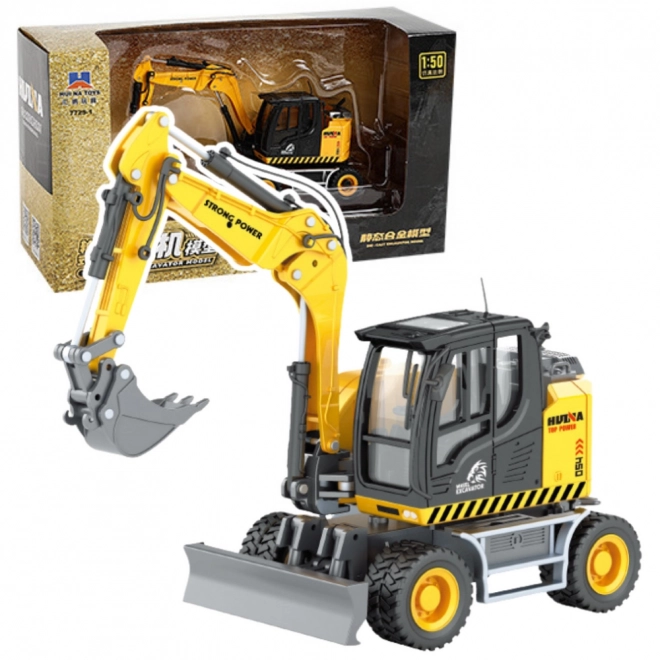 Metall Radbagger mit Schneeschild Huina 1:50