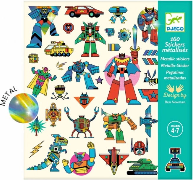 DJECO Metallische Aufkleber Roboter