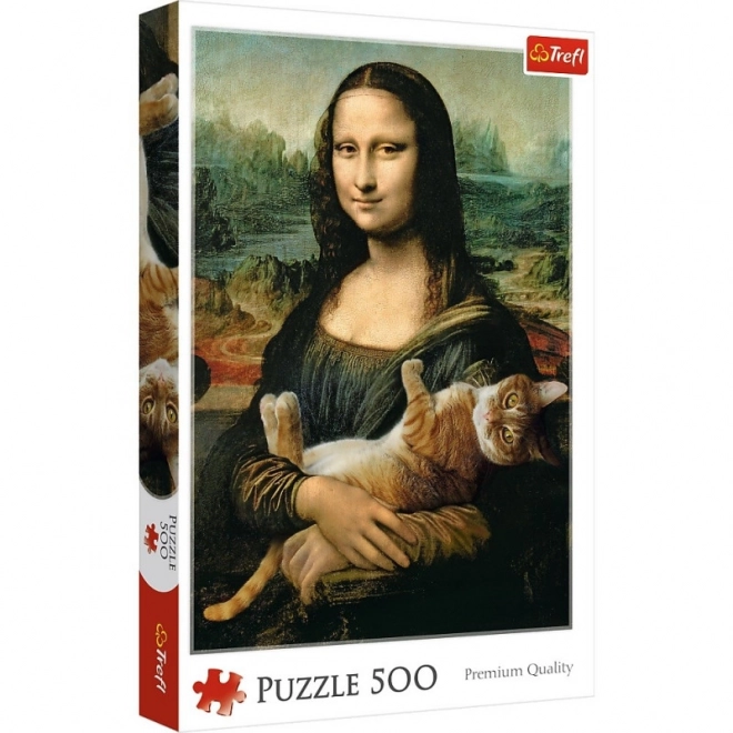 Mona Lisa und Katze Mruczek Puzzle - 500 Teile