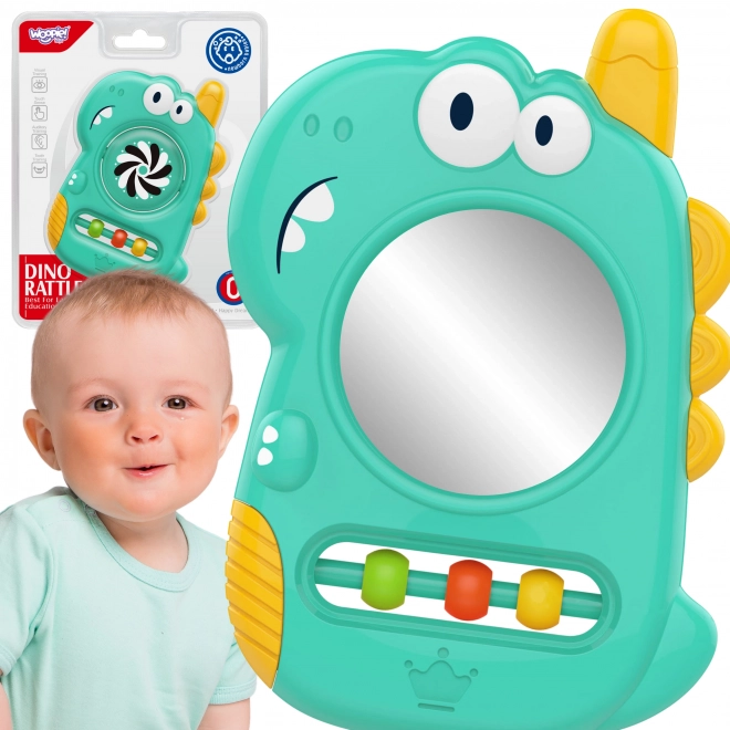 Woopie Baby Spielzeug Dino Beißring mit Spiegel
