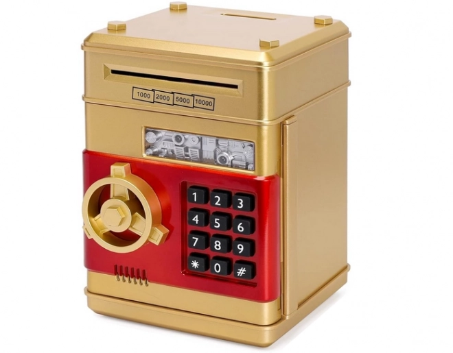 Goldene interaktive Sparschwein-Safe mit Banknoten und PIN-Code