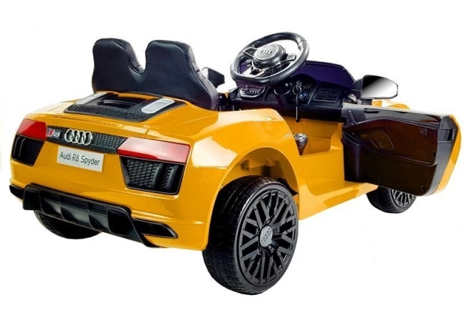 Gelbes Elektroauto AUDI R8 Spyder für Kinder