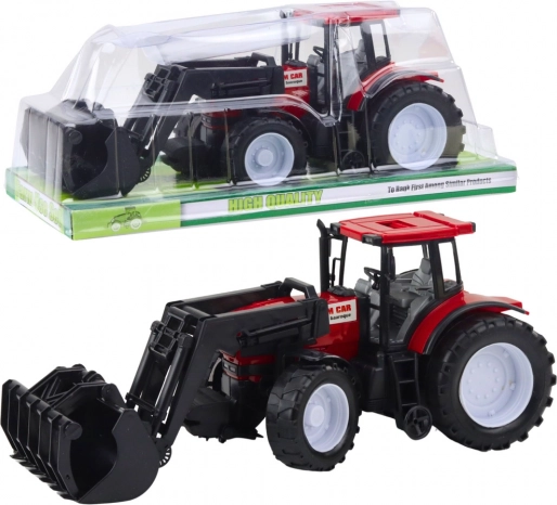 Traktor für Kinder mit Frontschaufel, rot