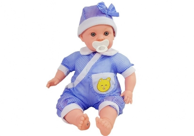 Baby-Puppe 45 cm mit blauem Outfit