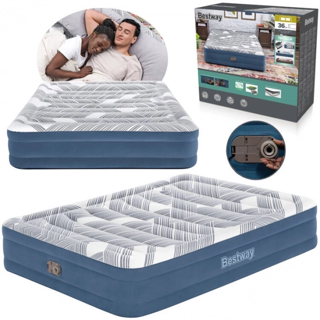 Bequeme Matratze Bestway 2s Queen 203x152x36cm mit eingebauter Pumpe 6712Y