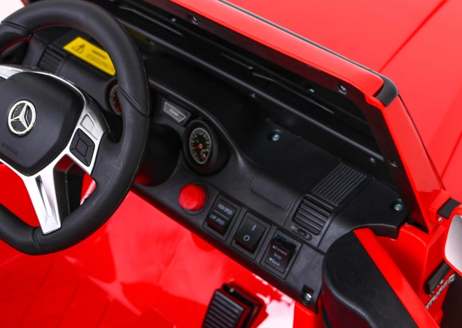 Mercedes G63 AMG Auto mit Batterie, Rot + Fernsteuerung + 6 EVA-Räder + Sanfter Start + MP3 LED