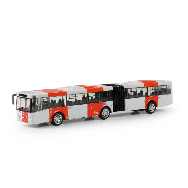 Roter Gelenkbus Metallmodell Prag