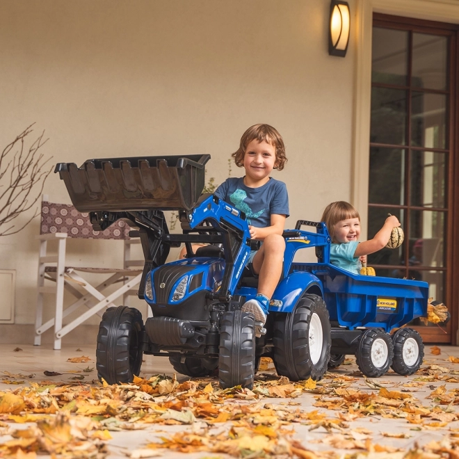 New Holland Traktor mit Anhänger, blau für Kinder ab 3 Jahren