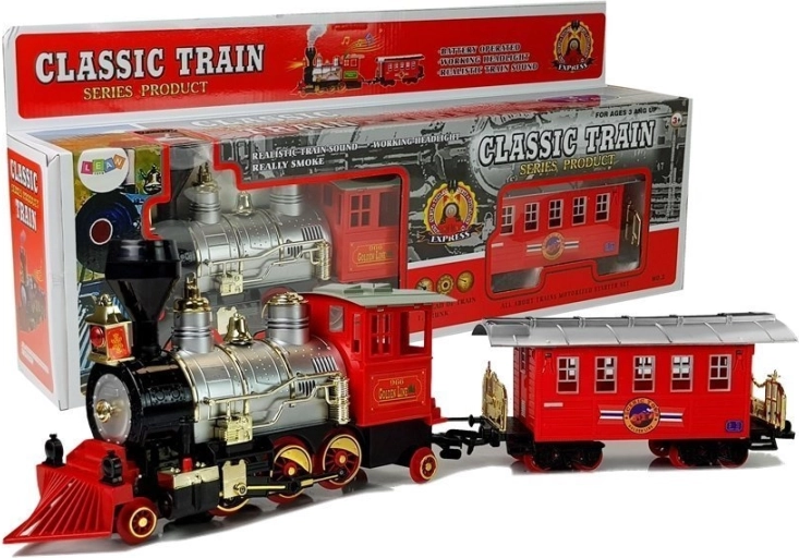 Klassische batteriebetriebene Lokomotive mit Rauch, Geräuschen und Lichteffekten