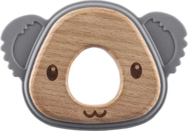 Silikon-Holz-Beißring Koala, Dove Grey