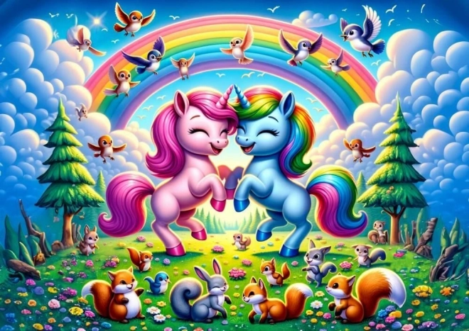 Puzzle Einhörner mit Regenbogen 25 Teile