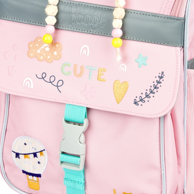 BAAGL Schulranzen Zippy Regenbogen Rosa