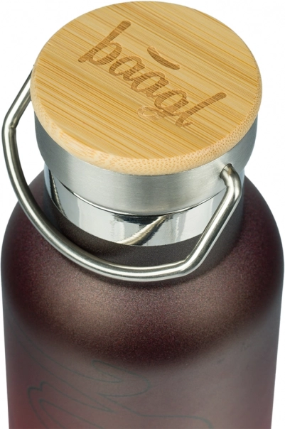 BAAGL Thermosflasche mit Bambusdeckel Gradient Rot-Schwarz