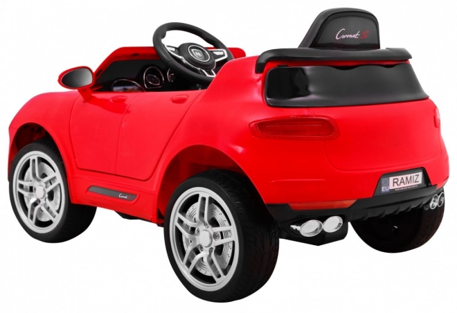 Turbo-S Batterieauto für Kinder Rot + Fernbedienung + Langsamer Start + EVA-Reifen + MP3-Radio