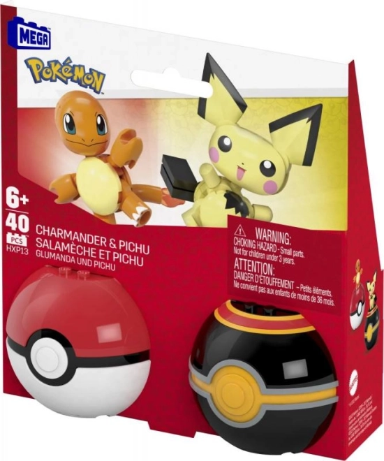 Megablok Pokémon Pokéball: Charmander und Pichu