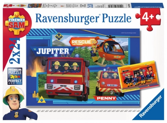 Ravensburger Puzzle Feuerwehrmann Sam Ausfahrt 2x24 Teile