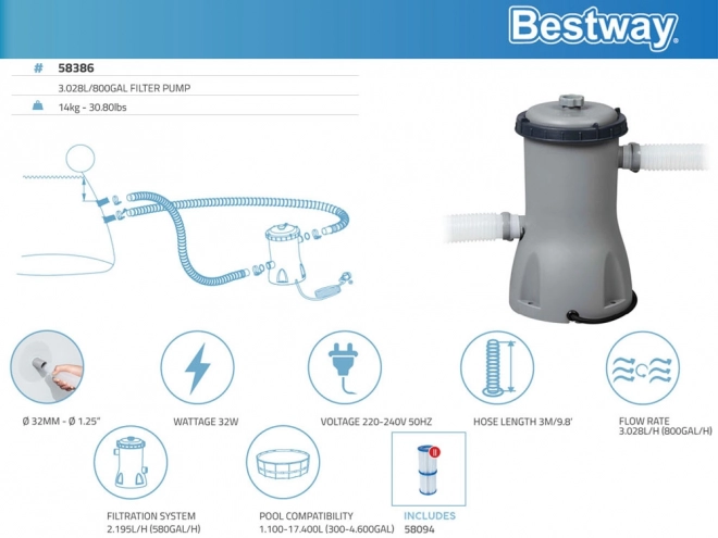 Filterpumpe für Pools Bestway 3028 l/h