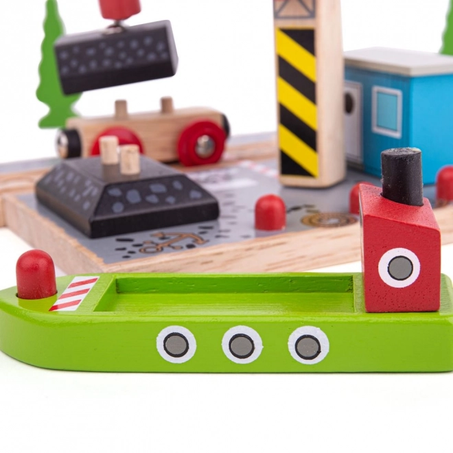 Bigjigs Rail Kohlenhafen mit Kran