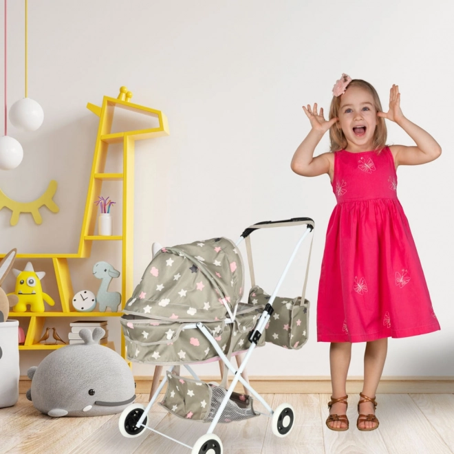 Puppenwagen mit Tasche und Sternen