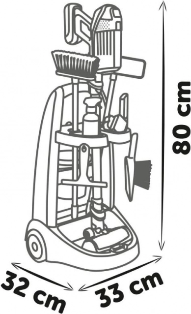 Wagen für kleine Putzkraft mit Staubsauger Rowenta