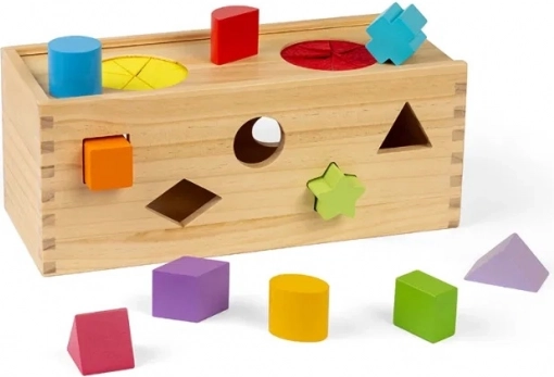 Bigjigs Toys Geheime Holzkiste zum Formen Einlegen und Sortieren