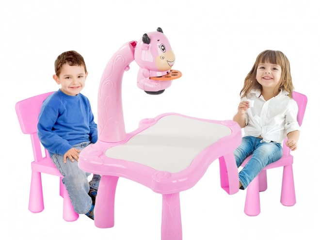 Lernprojektionstisch für Kinder in Rosa