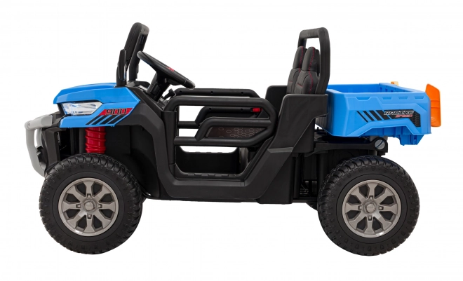 Kinderauto Pick-Up Speed 900 Blau + Allradantrieb + bewegliche Schaufel + Gepäckträger + Fernbedienung + Schaufel + LED Audio