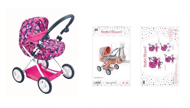 Tief Rosa Puppenwagen Mit Muster