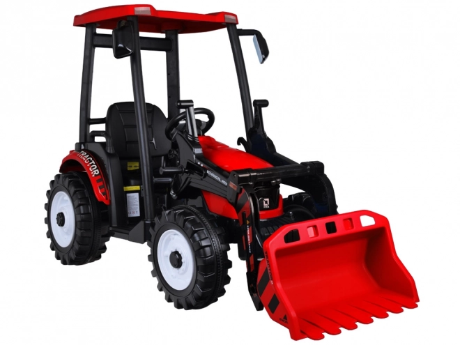Großer elektrischer Traktor mit Anhänger und Schaufel für Kinder