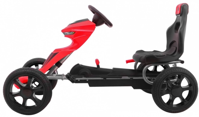 Grand Ride Tret-Gokart für Kinder 3+ Rot + EVA Räder + Verstellbarer Sitz + Handbremse