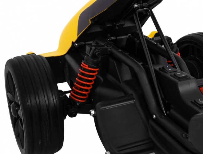 Kinder Gokart mit Akku Bolid XR-1 Gelb + verstellbarer Lenker + geformter Sitz