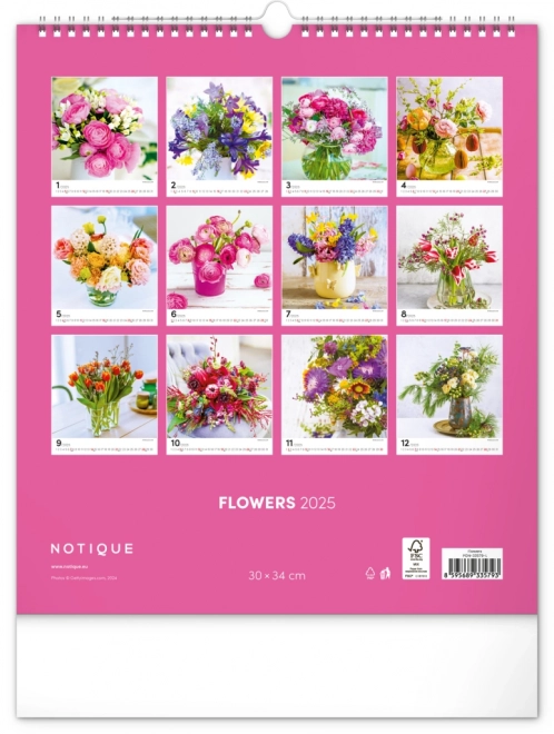 Notique Wandkalender Blumen 2025