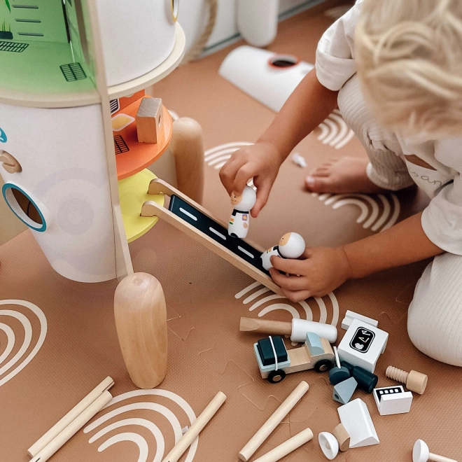 Klassische Welt Holzrakete Kinderhaus mit Figuren