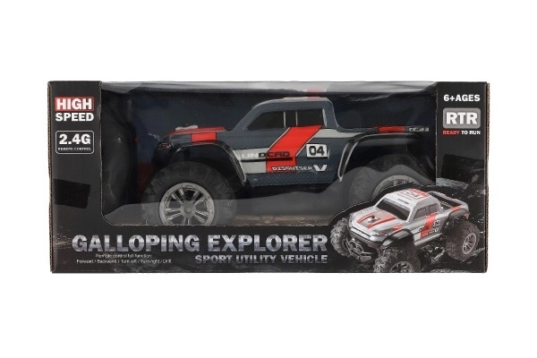 RC Auto Geländewagen Pick Up Grau-Rot