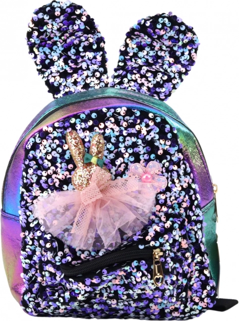 Bunter Kinder-Rucksack mit Pailletten und Hasenohren