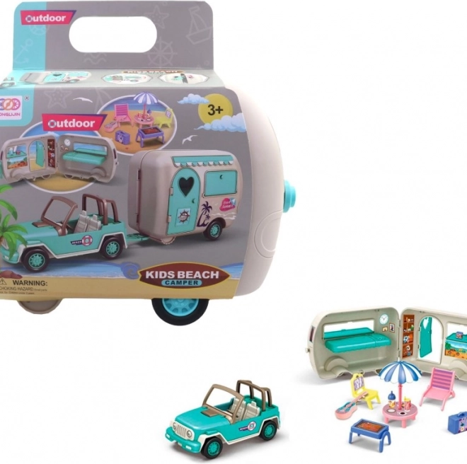 Auto mit Zubehör im Kinderkoffer